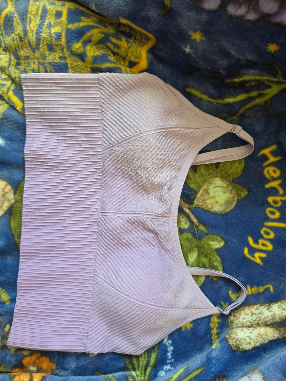 VS Pink Active Ribbed Seamless Sports Bra Tank NWT Size L Lavender